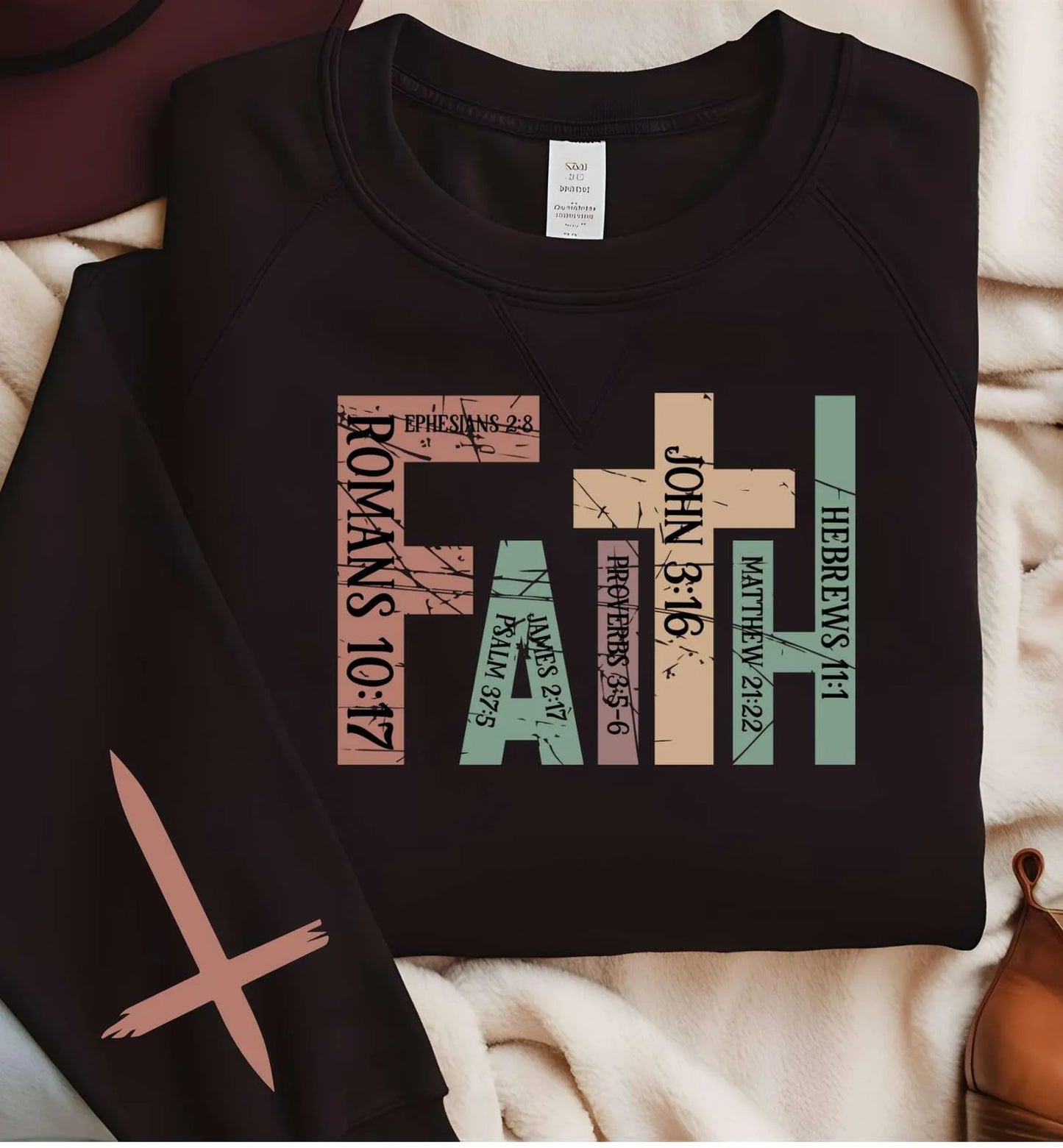 Christian Sweatshirt, Faith Sweatshirt with Bible Verses, Religious Sweatshirt